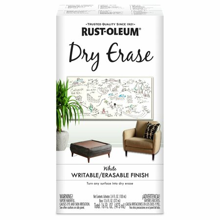 RUST-OLEUM Dry Erase Paint, Flat White, Kit 241140